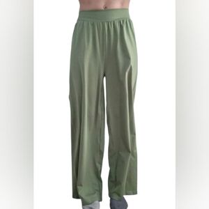 OQQ Green Women's Size Small High Waist Wide Leg Pant Pants Casual Classy Summer